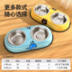 Qi Oh dog bowl, dog bowl, cat bowl, cat food bowl, dog rice bowl, anti-knock over double bowl and drinking water bowl, small and medium-sized dog pet supplies, yellow bear-single basin, 2 pieces, large size (suitable for 7-35 Jin Jin equals 0.5 kg dogs and cats)