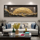 Mopai New Chinese style living room decoration painting sofa background wall mural modern simple and atmospheric banner landscape superposition painting humble room inscription large 200*70+small 160*50 crystal porcelain