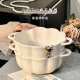 
Danube Mengqipai high-value bowl household ceramics rice bowl double ear soup bowl cream style dishes dish dishes bowl chopstick tableware glaze 8.5 inch flower plate 4 packs 1389 gold edges