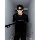 Poke American Weight Shouling Tople Camiseta de manga corta para la nueva camiseta de la marca High Street de verano para hombres Pussy suelto de media manga bt1843 negro l 120-135Jin [Jin es igual a 0,5 kg]