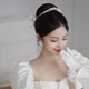Fat Donglai's same style pearl headdress Korean style bridal crown crown flower hairpin rear area flower pearl crown