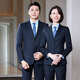 Velcro high-end wool suit suit for men and women, 4s hotel teacher interview, public salesperson unit group workwear, women's navy suit + trousers XL