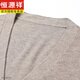 Hengyuanxiang Light Luxury Brand Solid Color Wool Sweater Men's Autumn and Winter Knitted Wool Cardigan Middle-aged Men Solid Color Long Sleeve V-neck Button Khaki L 170 Recommended 120-140Jin Jin is equal to 0.5 kg
