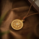 Chihuan Eight Treasures Compass Pendant Braided Rope Necklace Good Luck Eight Treasures Plate Fashion Jewelry Valentine's Day Gift for Girlfriend Copper Alloy K Gold Plated Compass
