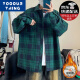Yooourthing American Retro Plaid Froot Men's Spring, осень и зима и зима плюс бархатная утолщенная пара универсальная повседневная рубашка куртка CJ9735-Yellow Plaid плюс бархат L (рекомендуется 110-130JIN [JIN равен 0,5 кг]))