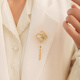 Hongzhuang Nuoxin Chinese gift Fritillaria orchid luxury brooch for women four-leaf clover fan tassel pin cheongsam placket accessories magnolia brooch XZ0431