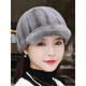 Jingya ladies mink hat mink fur hat young style fur hat winter warmth thickened peaked cap knight hat ear protection hat black small brim S (54-56) adjustable scarf
