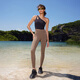 Partikelmanie [keine äußere Naht] Luftluft Frauen-Leggings Hochstrecker Yoga-Fitnesshosen 11851 846-Mocha Brown-New M