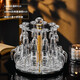 Depinte high-end light luxury Maotai cup spirits shot glass one-cup Chinese gold foil white wine cup set wine dispenser 10ml small tall cup transparent style set + cup holder (10 pots 10 cups