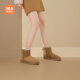 Hoilan Home (HLA) Botas de nieve para mujeres más zapatos de algodón engrosados ​​de terciopelo para zapatos de pan para mujeres hdamxw7bdj001 Camel Color 38