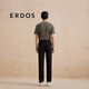 ERDOS pure cotton straight pants business workplace commuting style solid color men's trousers casual pants black S