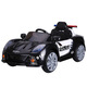 Obel children's electric car can sit in a police car four-wheel stroller swinging baby with remote control off-road vehicle toy elegant black + five-point leather seat cushion