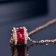Millais Jewelry 1.16 carat Passepartout transfer bead necklace natural pigeon blood red ruby 18K rose gold gift with chain
