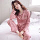Un pyjamas en coton pur pour les femmes au printemps et en automne à manches longues de grande taille pour les vêtements pour les femmes du printemps et de l'été peut être porté à l'extérieur. Pantalon à manches longues à long terme: 9904 4xl recommandé 160-190jin [Jin est égal à 0,5 kg]