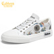 Carbin men's shoes summer new trendy brand canvas shoes men's versatile thin board shoes men's trendy low top casual shoes men's trendy shoes white 40 [=sports shoes size 41]