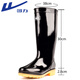 Huili Regenstiefel Männer und Frauen modische Regenstiefel im Freien wasserdichte Schuhe im Freien nicht leicht zu rutschfestem Gummischuhen 6807 Schwarzer Hochzylinder 38