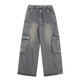 Джинсы Poum Men's Spring и осень-лето Новый американский ретро-ретро-модный бренд модный полы.