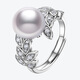 Meluxe S925 silver akoya seawater pearl ring live pearl women's ring birthday gift for wife akoya white 10-10.5mm