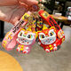 Yunxi National Trend Lion Dance and Fortune Cat Key Chain Car Cartoon Creative 2025 Chinese Key Key Holiday Gift National Trend Lion Dance and Fortune Cat [Pink * 1]