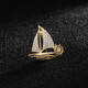 WOUG smooth sailing brooch men's high-end suit corsage brooch business lapel pin retro navy style gold one