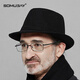 SOMUBAY old man's hat men's autumn and winter warm middle-aged hat old man's grandfather Shanghai beach gentleman's hat thick woolen British gray (hair inside plus velvet) S size head circumference 56-57CM