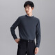 Announcement bird round neck pure wool sweater casual men pullover long sleeve base knitted sweater EBY233011U gray 50

