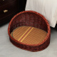 AIBODUO rattan doghouse, universal wicker pet nest, cat nest, summer cool cat cage, removable and washable handwoven cat house coffee mat XS-mini type suitable for about 6 Jin [Jin equals 0.5 kg]