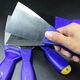 High carbon steel putty knife, plastic handle, small shovel, putty scraper, putty knife, grout knife, caulking scraper, plastic handle putty knife - blue handle - 5 inches - 1