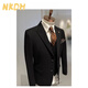NKDH luxury brand suit suit men's autumn and winter wedding dress business casual formal dress groom's slim style three-piece suit XF601 navy blue (suit + vest + trousers) 2XL