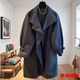 Tilotina European and American style large size 300 Jin [Jin equals 0.5 kg] Casual coat coat for women British windbreaker mid-length spring and autumn top for women loose black M 90-120 Jin [Jin equals 0.5 kg]