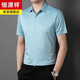 Hengyuanxiang Mulberry Silk Camisa de manga corta Manija Hielo de alta gama Hielo Hele de Seda de Seda Plaid No-Irro Tina de verano Fina de verano 9731 Azul L 170