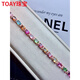 TOAY Tourmaline Bracelet Women Rainbow Tone Color Beautiful Crystal Good Texture Stick 925 Silver Seiko Inlaid Birthday Gift Tourmaline Bracelet