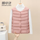 Snow Flying (SNOWFLYING) short inner down jacket vest for women 2025 new style thin fashionable V-neck vest warm autumn and winter coat white apricot rice L 105-120Jin Jin equals 0.5 kg