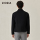 ZIOZIA【九牧王旗下】双面呢夹克外套男秋季羊毛都市质感上衣ZJJC4259B 黑色 100/175/96A