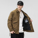 Jeanswest 2025 New Trendy Brand Jacket Men's American Spring and Autumn Workwear Outdoor Autumn Lapel Boys' Jacket BG-61005 Brown XL