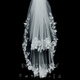 Biyun Bride Wedding Main Wedding Veil Super Fairy Style Photo Studio Shooting Props Double Layer White Simple Lace Veil One layer 70 and one layer 95 plus hair comb 60cm80cm