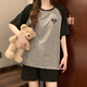 素芙露睡衣女夏季女款短袖带胸垫一体式家居服宽松大码休闲新款套装 12347 满铺小狗 带胸垫 带胸垫 M
