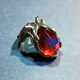 Libiao natural amber beeswax ring S925 silver Italian craft inlaid red and blue amber ring blood amber men and women