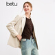 Betu women's autumn new suit national trend cuffs fashionable versatile suit jacket women 2408T60 apricot S