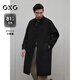GXG men's fashion long wool coat black 175/L