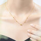 Happy birthday gift 18K gold necklace female cat eye laser bead necklace sparkling clavicle chain for girlfriend