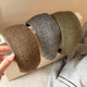 Morning star old money style knitted wide-brimmed headband women's high-head headband hairpin high-end clip hair bundle spring headband hair accessories brown texture wide-brimmed hairband