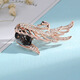 WOUG Fashion Swan Brooch Women's Versatile Suit Corsage Large Pin Crystal Accessories Korean Style B17L Blue