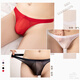 Temptation of Desire Men's Stretch Triangle Thong Tight Transparent Breathable Ultra-Thin Underwear Large Size Black L Large Size (130-160Jin Jin equals 0.5kg)