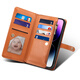 Jinhao es adecuado para iPhone16 PRO MAX HAND PANPANY Apple 15 Crossbody Willet 14 Caja de teléfono móvil con cremallera 13 Flip Hebilla magnética 12 Tarjeta Cubierta completa Case de protección anti-caza Flip Tarjeta de cremallera marrón (brazalete + correa para el hombro) Apple 15 MAX MAX