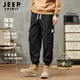 JEEP SPIRIT overalls men's autumn leggings pants men's classic trendy sports pants men's loose casual pants men's black 4XL