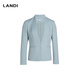 LANDI haute couture tailoring new Chinese style fog ice blue collarless slim suit top women's jacket spring new arrival water fog ice blue second batch M