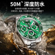 
Oupinke Swiss certified brand water ghost watches top ten series of men's watches luminous waterproof fully automatic mechanical watch Oupinke-3271-steel green belt