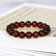 Famous Amber Family Blood Amber Bracelet Women's Natural Amber Single Circle Bead Maroon Bracelet Birthday Gift About 11+mm