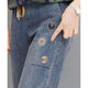 Xueche 2025 Elastic Guangzhou xintang Jeans Джинсы женский случайные брюки с гаремами высокая талия осенняя эластичная талия девятиточечная брюки 9905 Модель [вышитый цветок] Эластичная эластичная талия M Рекомендуется 100-115Jin [Jin Equals 0,5 кг]